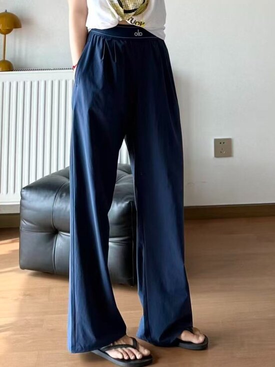 ALO Yoga Pants - ✨ NWT Alo Yoga Suit Up Trouser Navy ☁️ Wide Leg Pants 🤍 Regular 30" Athleisure